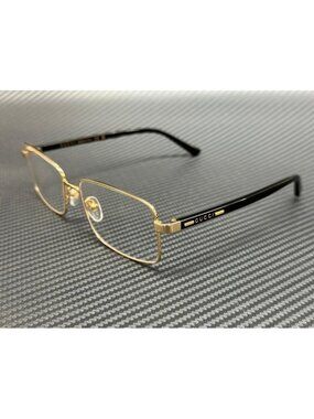 New Gucci Men Gold Black Eyeglasses 59-18-145